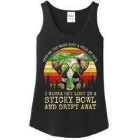 Cool Elephant Smoking Weed Bong Marijuana Cannabis Stoner Ladies Essential Tank