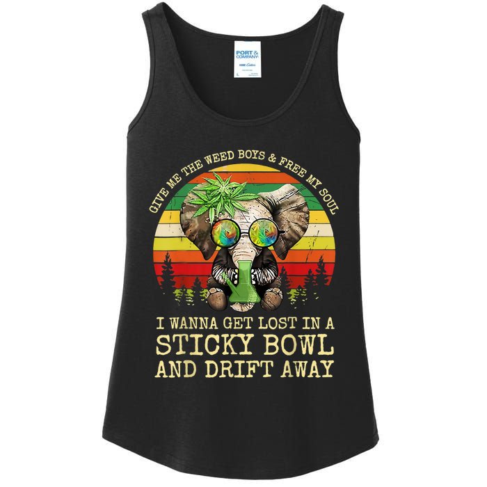 Cool Elephant Smoking Weed Bong Marijuana Cannabis Stoner Ladies Essential Tank