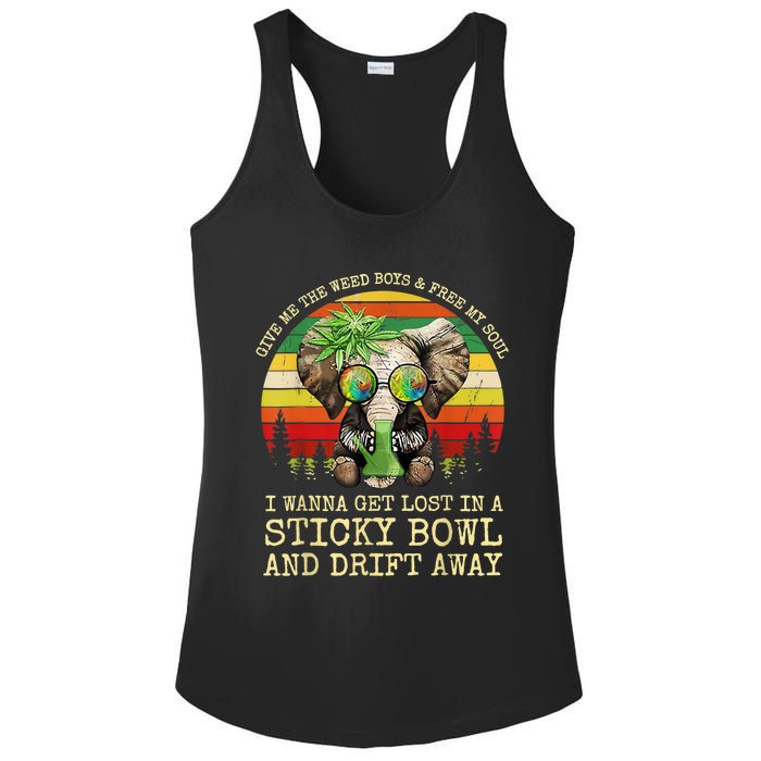 Cool Elephant Smoking Weed Bong Marijuana Cannabis Stoner Ladies PosiCharge Competitor Racerback Tank