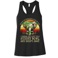 Cool Elephant Smoking Weed Bong Marijuana Cannabis Stoner Women's Racerback Tank