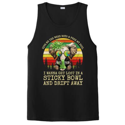 Cool Elephant Smoking Weed Bong Marijuana Cannabis Stoner PosiCharge Competitor Tank