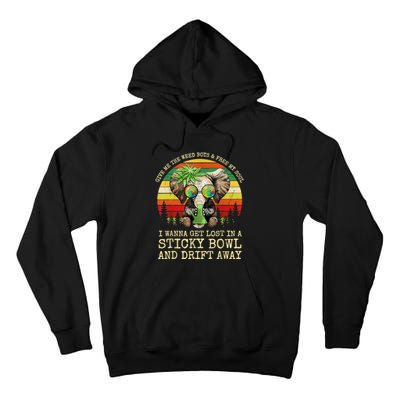 Cool Elephant Smoking Weed Bong Marijuana Cannabis Stoner Tall Hoodie