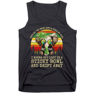 Cool Elephant Smoking Weed Bong Marijuana Cannabis Stoner Tank Top