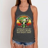 Cool Elephant Smoking Weed Bong Marijuana Cannabis Stoner Women's Knotted Racerback Tank