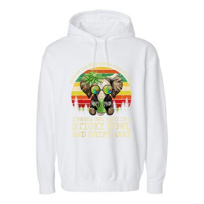 Cool Elephant Smoking Weed Bong Marijuana Cannabis Stoner Garment-Dyed Fleece Hoodie