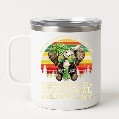 Cool Elephant Smoking Weed Bong Marijuana Cannabis Stoner 12 oz Stainless Steel Tumbler Cup