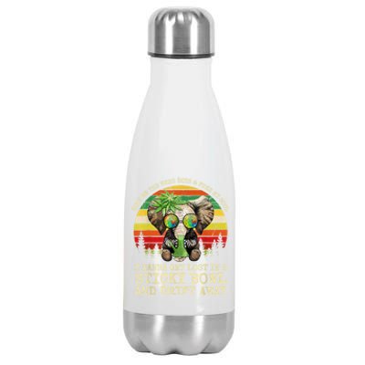 Cool Elephant Smoking Weed Bong Marijuana Cannabis Stoner Stainless Steel Insulated Water Bottle