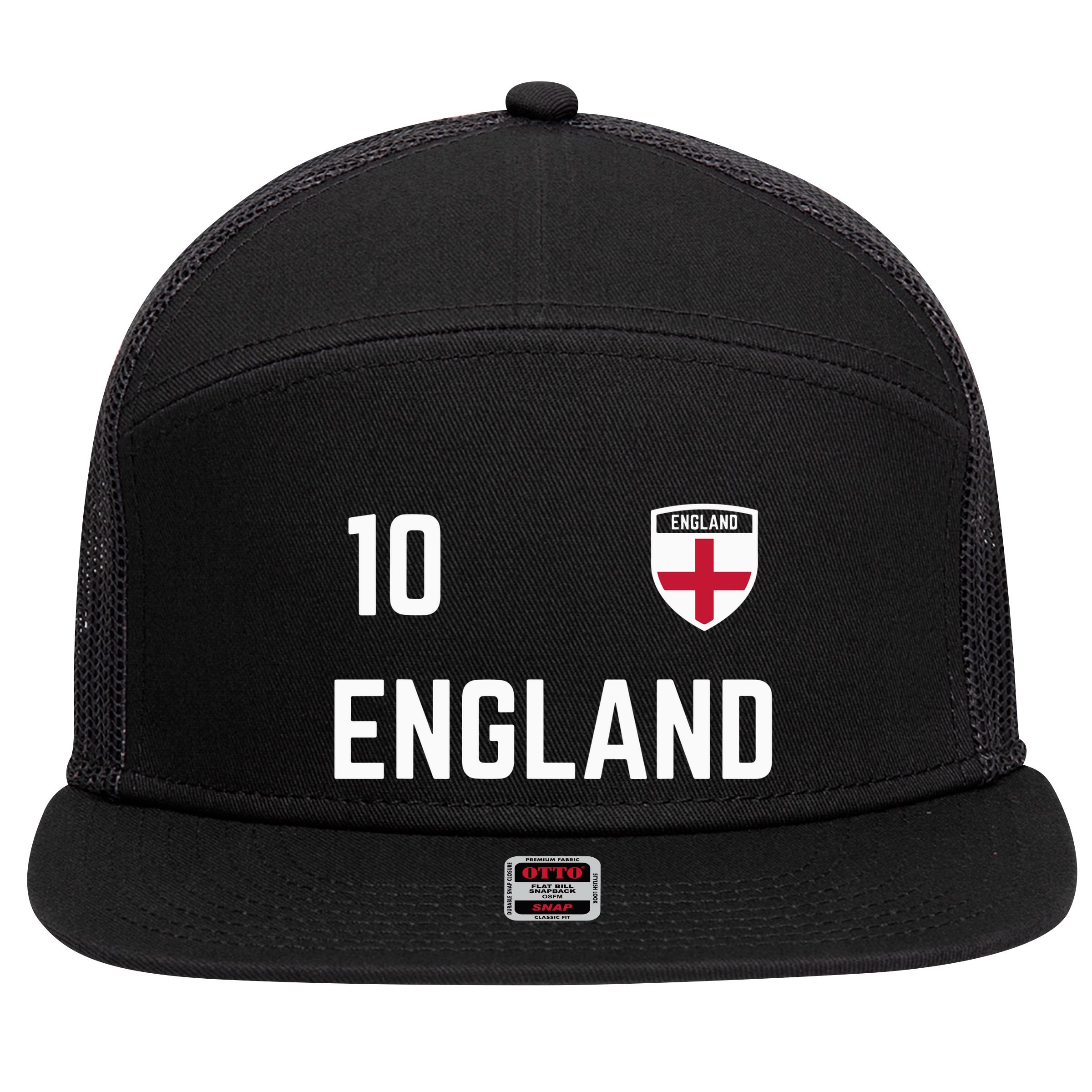 Cool England Soccer Jersey 10 7 Panel Mesh Trucker Snapback Hat
