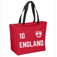 Cool England Soccer Jersey 10 Zip Tote Bag