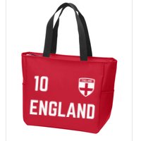 Cool England Soccer Jersey 10 Zip Tote Bag