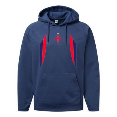 Cool England Soccer Jersey Performance Fleece Hoodie