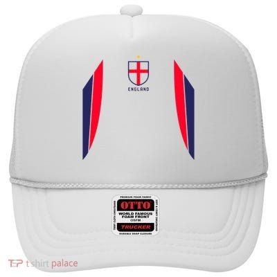 Cool England Soccer Jersey High Crown Mesh Back Trucker Hat