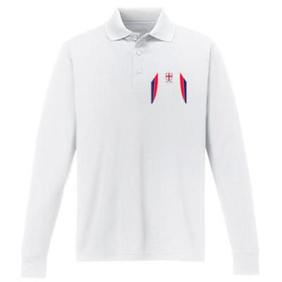 Cool England Soccer Jersey Performance Long Sleeve Polo