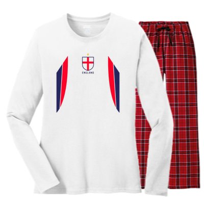 Cool England Soccer Jersey Women's Long Sleeve Flannel Pajama Set 