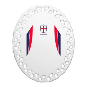 Cool England Soccer Jersey Ceramic Oval Ornament