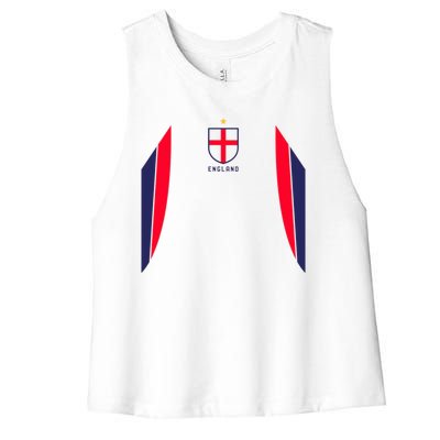 Cool England Soccer Jersey Women's Racerback Cropped Tank