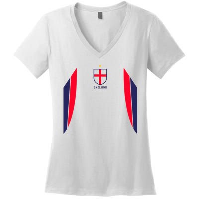 Cool England Soccer Jersey Women's V-Neck T-Shirt