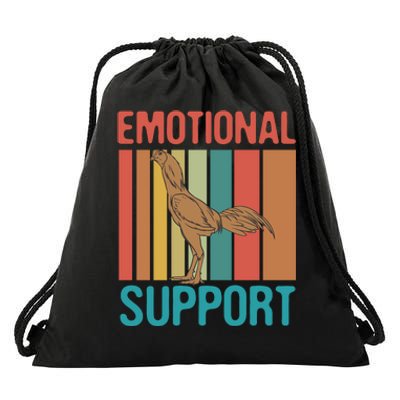 Chicken Emotional Support Cock Drawstring Bag