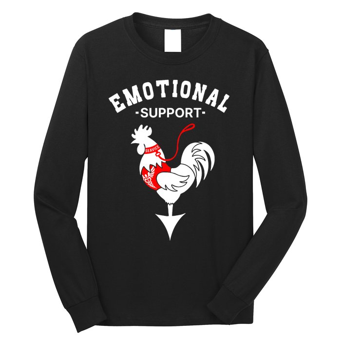 Chicken Emotional Support Cock Long Sleeve Shirt