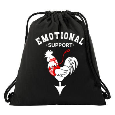 Chicken Emotional Support Cock Drawstring Bag