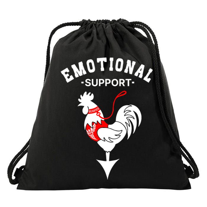 Chicken Emotional Support Cock Drawstring Bag