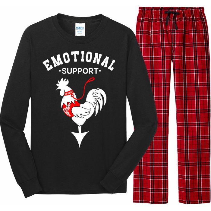 Chicken Emotional Support Cock Long Sleeve Pajama Set