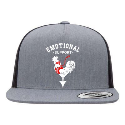 Chicken Emotional Support Cock Flat Bill Trucker Hat