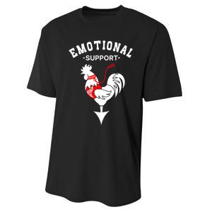 Chicken Emotional Support Cock Performance Sprint T-Shirt