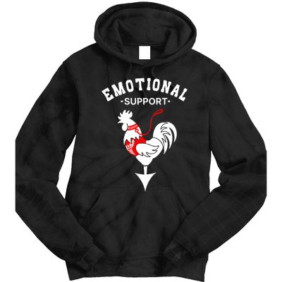 Chicken Emotional Support Cock Tie Dye Hoodie