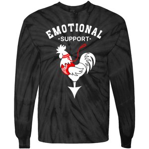 Chicken Emotional Support Cock Tie-Dye Long Sleeve Shirt