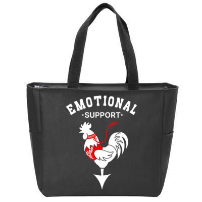 Chicken Emotional Support Cock Zip Tote Bag