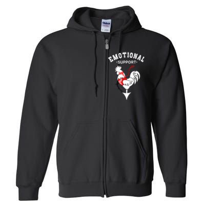 Chicken Emotional Support Cock Full Zip Hoodie