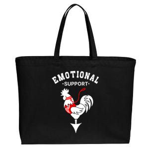 Chicken Emotional Support Cock Cotton Canvas Jumbo Tote