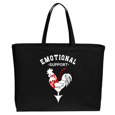 Chicken Emotional Support Cock Cotton Canvas Jumbo Tote