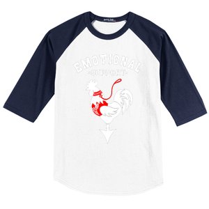 Chicken Emotional Support Cock Baseball Sleeve Shirt