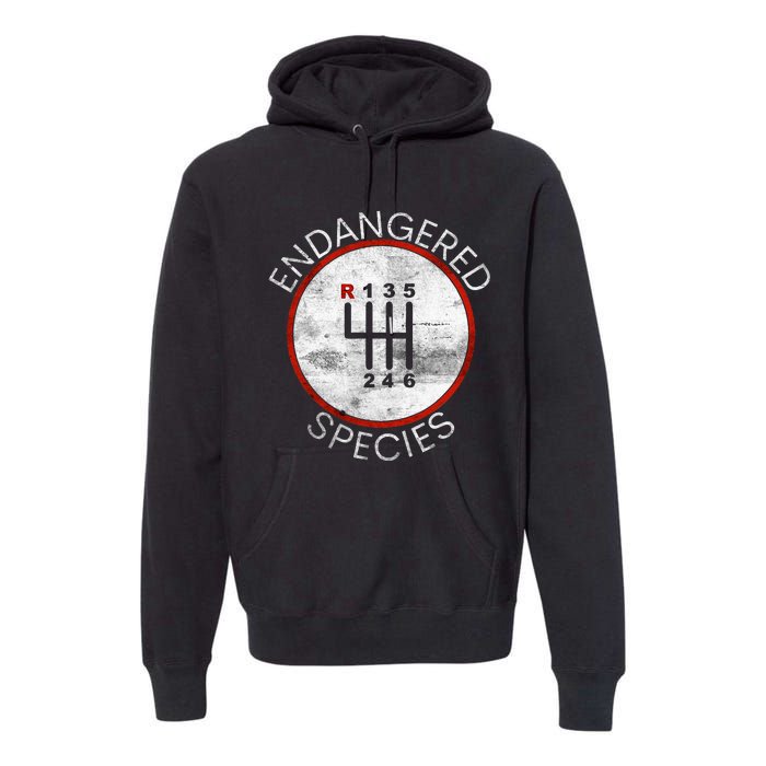 Cool Endangered Species Manual Gearbox Stick Shift 6 Speed Premium Hoodie