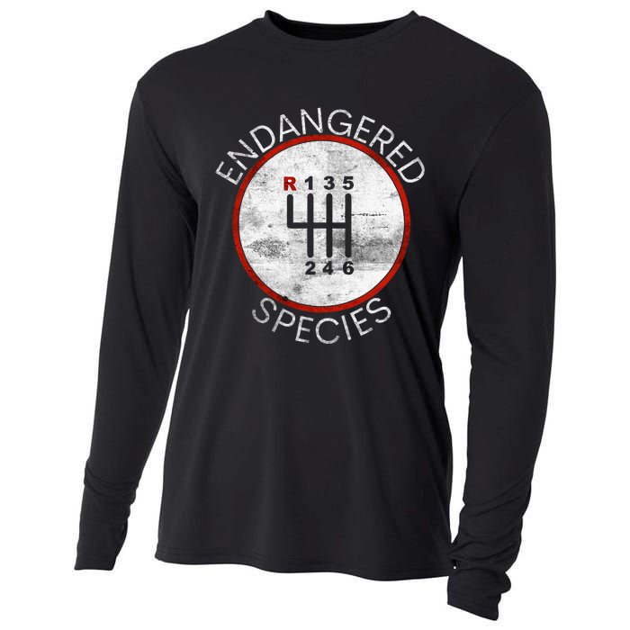 Cool Endangered Species Manual Gearbox Stick Shift 6 Speed Cooling Performance Long Sleeve Crew