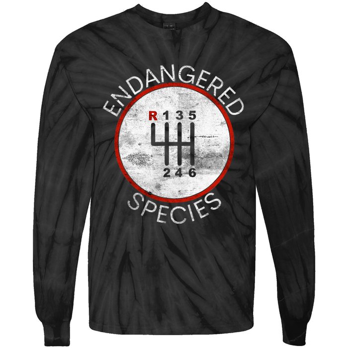 Cool Endangered Species Manual Gearbox Stick Shift 6 Speed Tie-Dye Long Sleeve Shirt