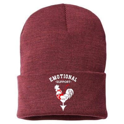 Chicken Emotional Support Cock Sustainable Knit Beanie