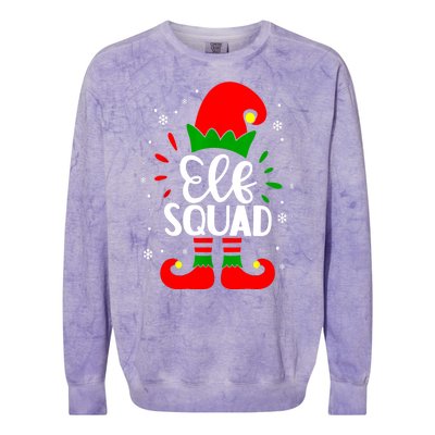 Christmas Elf Squad Funny Elf Family Matching Pajamas Xmas Gift Colorblast Crewneck Sweatshirt