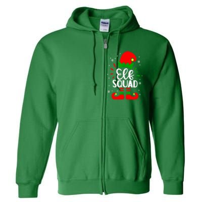 Christmas Elf Squad Funny Elf Family Matching Pajamas Xmas Gift Full Zip Hoodie