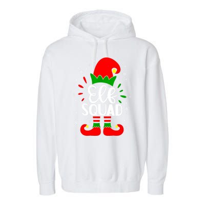 Christmas Elf Squad Funny Elf Family Matching Pajamas Xmas Gift Garment-Dyed Fleece Hoodie