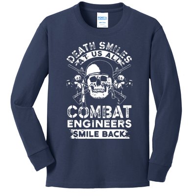 Combat Engineer Smiles USA Military Sapper Kids Long Sleeve Shirt