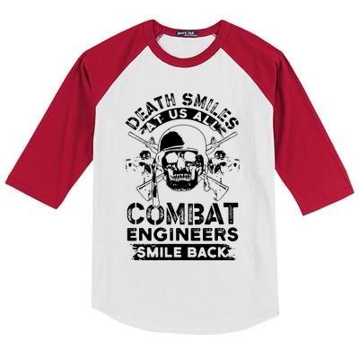 Combat Engineer Smiles USA Military Sapper Kids Colorblock Raglan Jersey