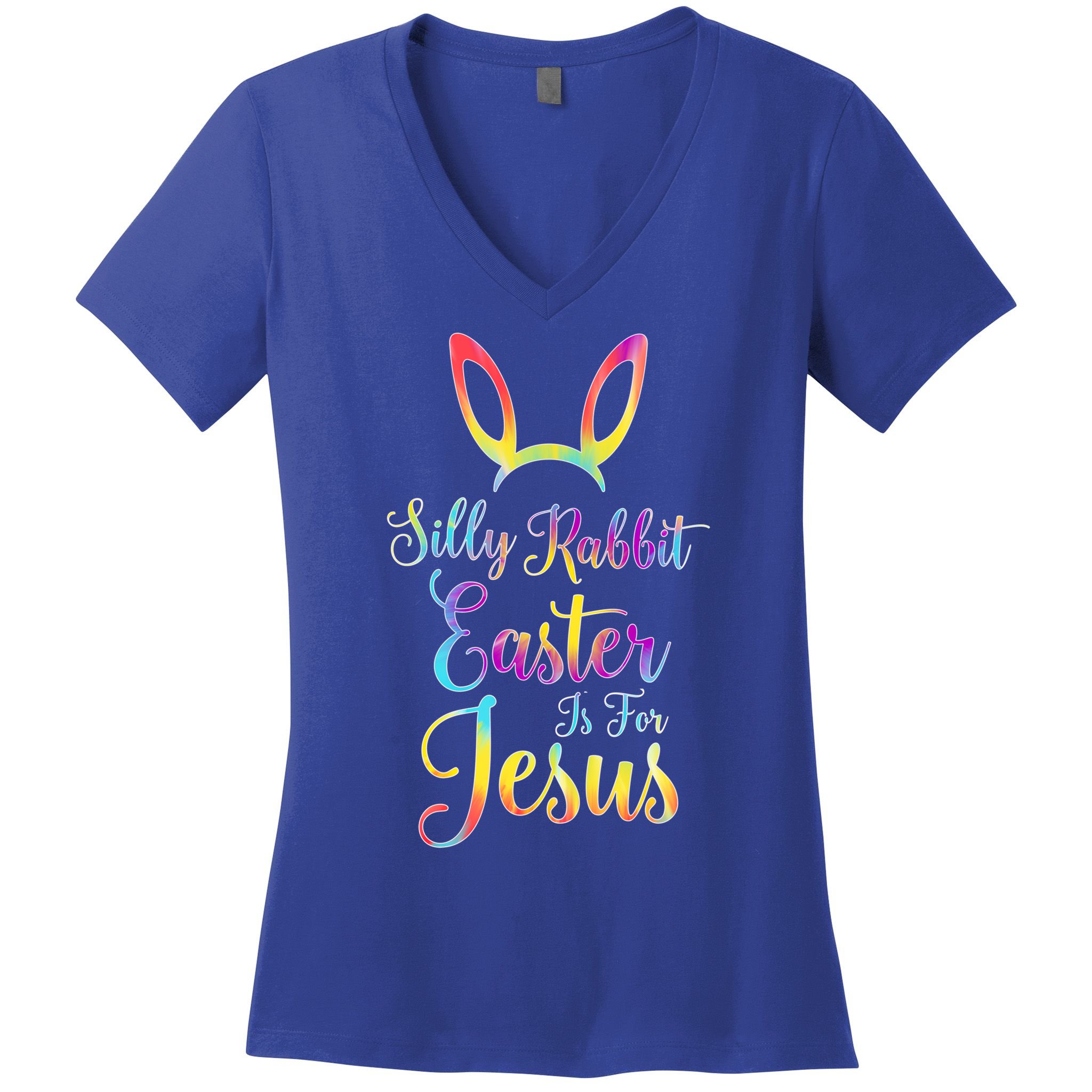 Christian Easter Silly Rabbit Easter Is For Jesus Gift Women's V-Neck T-Shirt