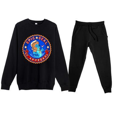 Cute Epic Seal Of Approval Premium Crewneck Sweatsuit Set