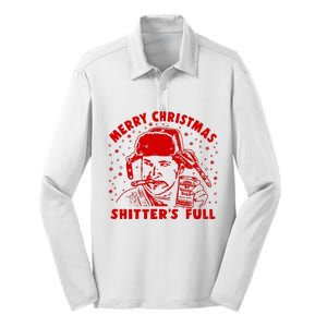 Cousin Eddie Shitter Full Merry Christmas ShitterS Full Silk Touch Performance Long Sleeve Polo