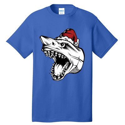 Christmas Elfs Shark Jaw Santa Having Fun Celebrate Cool Gift Tall T-Shirt