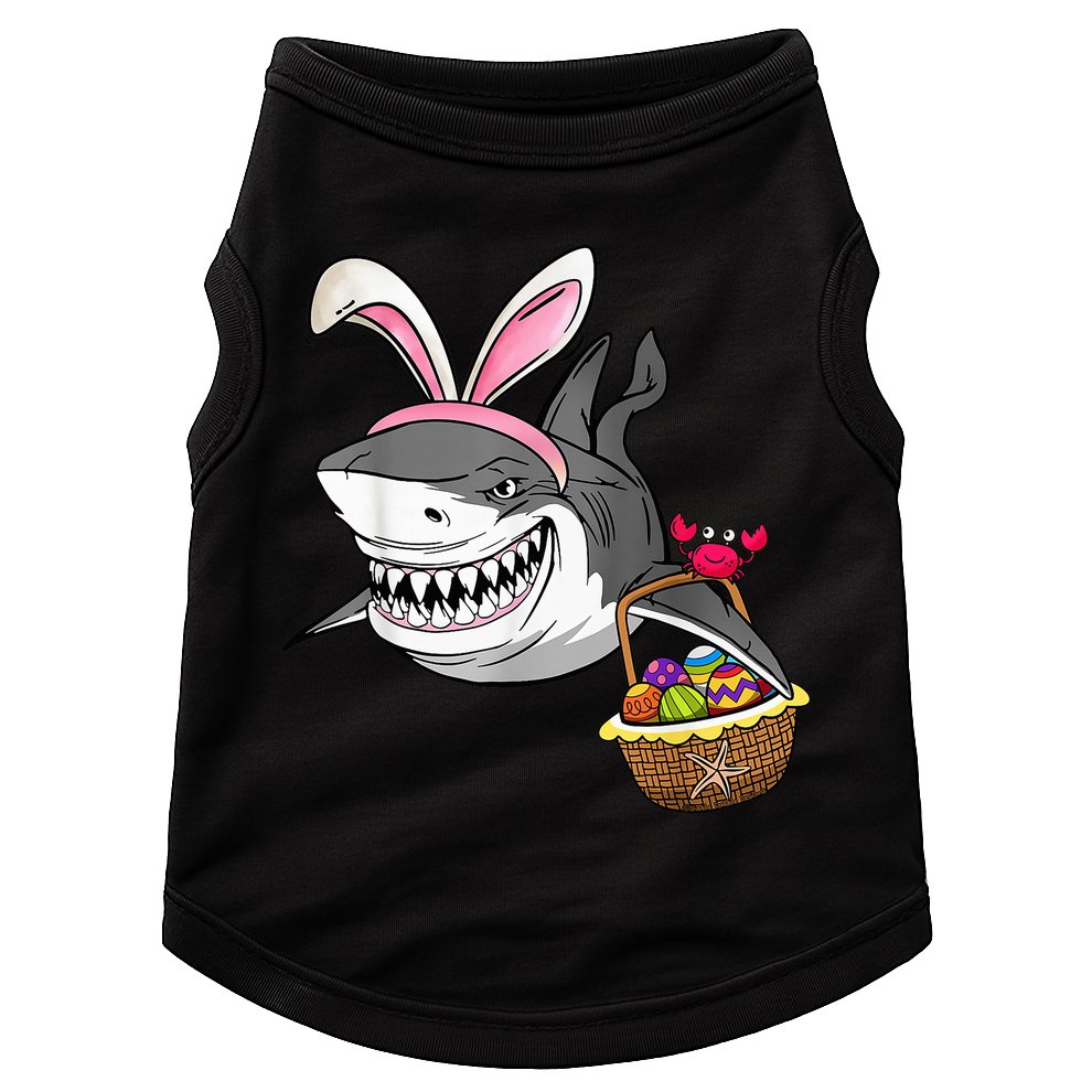 Cool Easter Shark Easter Basket Bunny Ears Happy Easter Doggie Tank