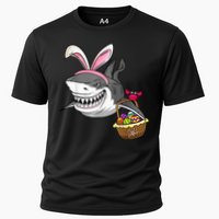Cool Easter Shark Easter Basket Bunny Ears Happy Easter Cooling Performance Crew T-Shirt